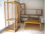 Scaffalatura componibile in legno rovere.