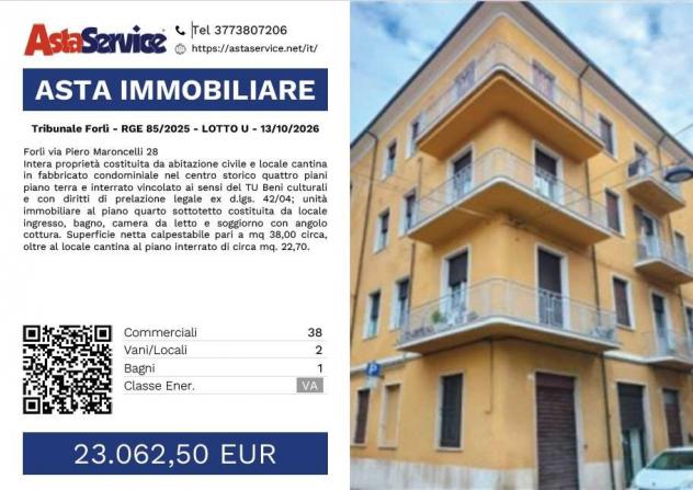 Tribunale Forlì - RGE 85/2025 - LOTTO U - Tribunale Forlì - RGE 85/2025 - LOTTO U - 13/10/2026
