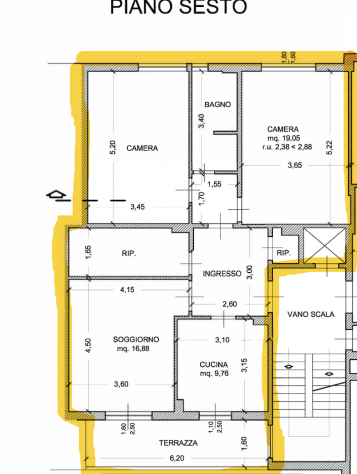 STATUTO: APPARTAMENTO CON 2 CAMERE MATRIMONIALI E BELLA TERRAZZA
