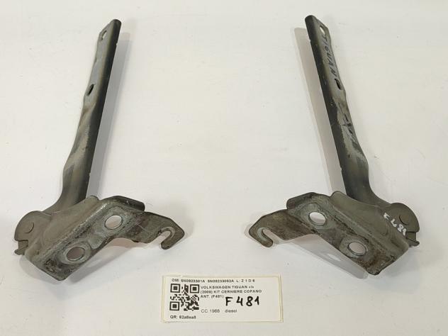CERNIERE COFANO ANTERIORE DX E SX VOLKSWAGEN Tiguan 1° Serie 5N0823301A 5N08233052A CBAB (0711) - Foto 5