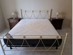 Letto Ferro Beige Rete Doghe Materasso Specchio