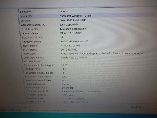 NOTEBOOK HP 255 G8 NUOVO+4GB+256SSD+WINDOWS 11+DIFETTO BATTERIA NON SI CARICA N - Foto 7