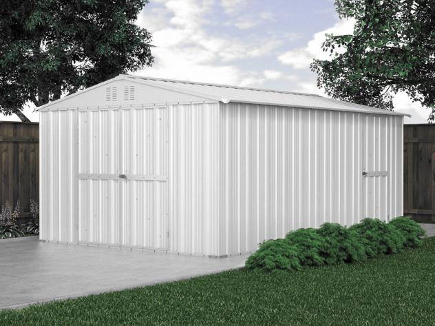 Box in Acciaio Zincato Casetta da Giardino in Lamiera 3.27 x 4.59 m x h2.17 m - 201 KG – 15,01 metri quadri – BIANCO - Foto 5