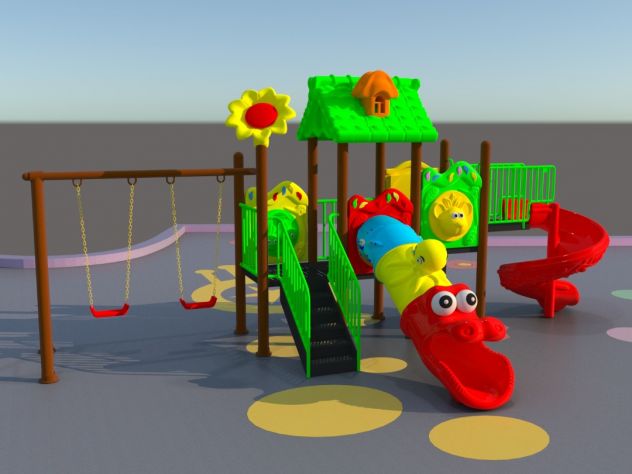 Playground per bambini, giochi gonfiabili, scivoli