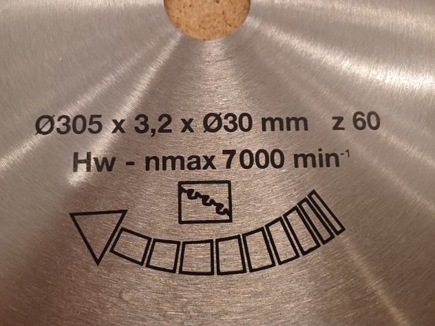 Lama originale troncatrice femi da 305 x 3,2 x 30 mm 60 denti per legno - Foto 2