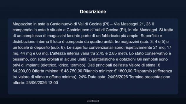 Immobile in asta di 148 m² in vendita a Castelnuovo di Val di Cecina - Foto 4