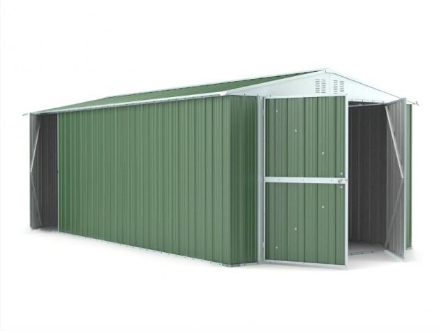 Box prefabbricato, casetta da giardino in lamiera zincata. Capanno ricovero attrezzi o deposito/garage auto in Acciaio 3.27 x 6.11 m x h2.35 m - 346 K - Foto 3