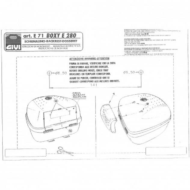 Schienale per bauletto Givi E26 e E280 - Foto 4