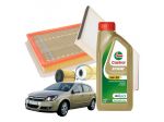 Kit Tagliando Opel Astra H 5 Litri Olio Motore Castrol Edge 5W30 C3 4 Filtri