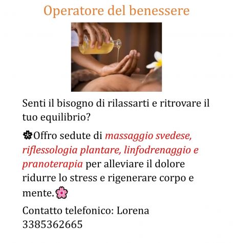 Massaggi olistici e riflessologia Tel:3385362665
