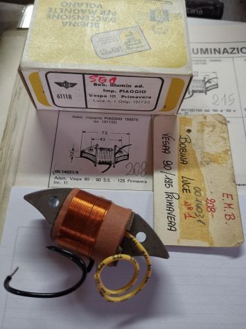 Bobina luce light coil Vespa Primavera EMB 208 EBF 61118 SGR 14031 PG 101733
