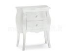 Comodino Bombato 2 Cassetti - Bianco Opaco - Nuovo