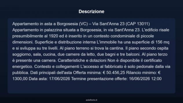 Immobile in asta di 156 m² con più di 5 locali in vendita a Borgosesia - Foto 4