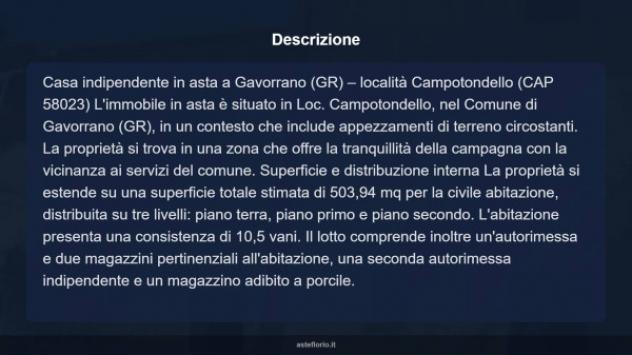 Immobile in asta di 503 m² con più di 5 locali e box auto doppio in vendita a Gavorrano - Foto 17
