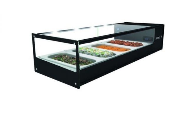 Vetrina espositiva neutra professionale Snack 120 cm vetri dritti. Espositore ne - Foto 2