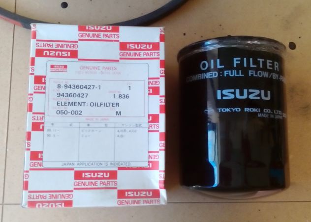 ISUZU 4JG2 - ISUZU 4JB1 Filtro Olio Motore codice 894360-427-1