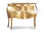 Comò bombato 2 cassetti foglia oro - Nuovo