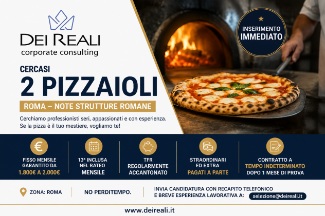 CERCASI 2 PIZZAIOLI  ROMA