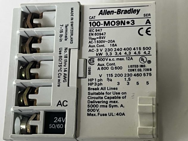 Allen Bradley 100 MO9N*3 Contattore Controllo motori - Foto 5