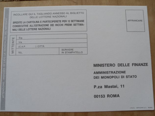 CARTOLINA LOTTERIA NAZIONALE 78° GIRO D'ITALIA - - Foto 2