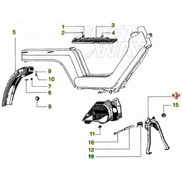 Cavalletto centrale Piaggio Si Mix 560594 - Foto 4