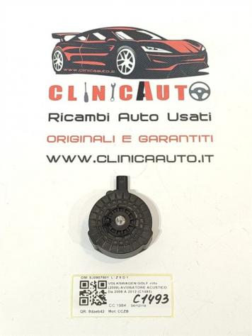 AVVISATORE ACUSTICO CLACSON VOLKSWAGEN Golf 6 Berlina 8J0907601 CCZB (0812)
