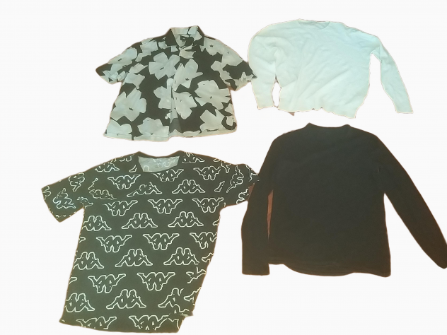 Lotto vestiti uomo taglia L 1 camicia maniche corta a fantasia 1 t shirt kappa a