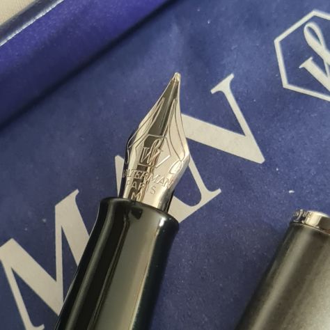 Penna stilografica WATERMAN grigia vintage nuova mai inchiostrata con cartu - Foto 3