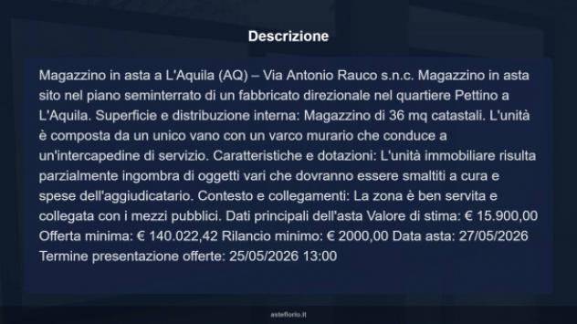 Immobile in asta di 36 m² in vendita a L'Aquila - Foto 9