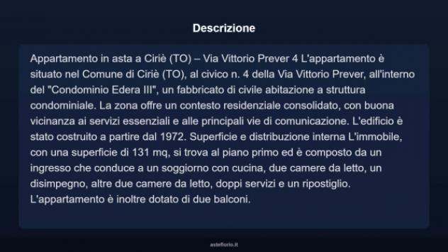 Immobile in asta di 131 m² con più di 5 locali e box auto in vendita a Ciriè - Foto 4