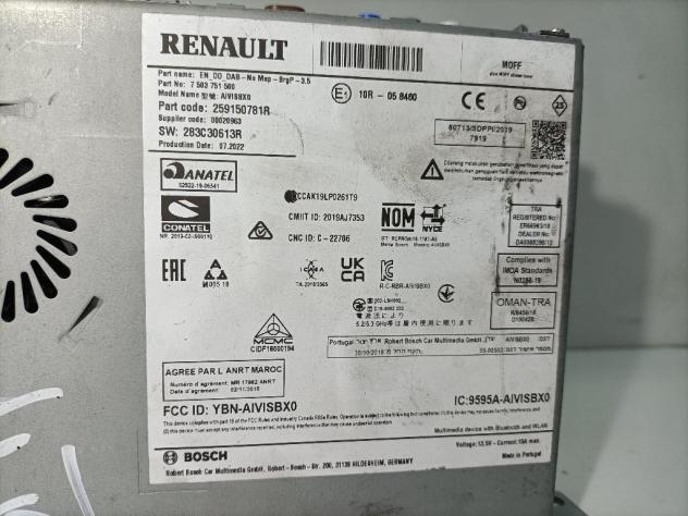 AUTORADIO RENAULT Captur Serie 259150781R H4D450 (19) - Foto 2