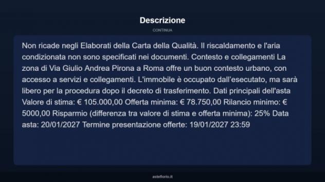 Immobile in asta di 41 m² in vendita a Roma - Foto 4