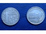 Lotto 243 - francia coppia monete da 25 cents e 100 francs vedi foto