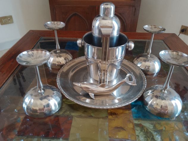 Kit Completo Da Bar Vintage 8 Pezzi tutto Inox Italiano Anni 70/80 - Foto 3