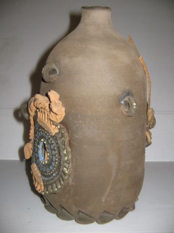 VASO IN TERRACOTTA RAPPRESENTAZIONE RAPACE PRECOLOMBIANO-VENDO PER TRASLOCO - Foto 2