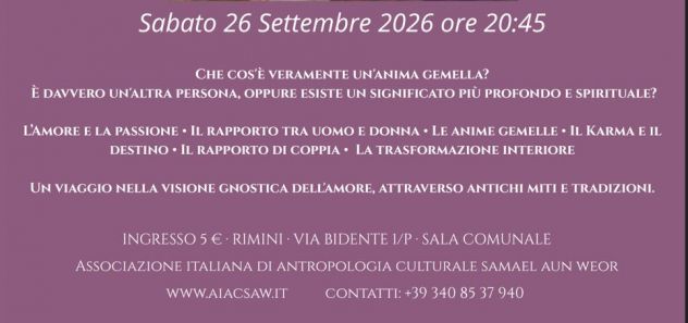 I MISTERI DELLE ANIME GEMELLE - CONFERENZA PUBBLICA - Foto 2
