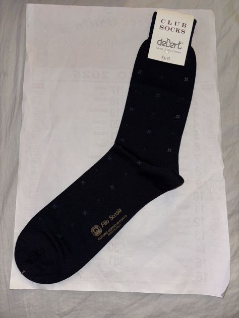 CALZE NUOVE CON CARTELLINO DA UOMO IN COTONE FILO DI SCOZIA”DeBert”MADE IN ITALY