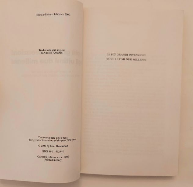 Le più grandi invenzioni degli ultimi due millenni di John Brockman 1°Ed.Garzant - Foto 6