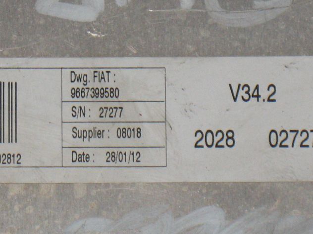 9667399580 KIT ECU CENTRALINA MOTORE QUBO 1.4 V32.2 9667399580 01368890080 - Foto 3