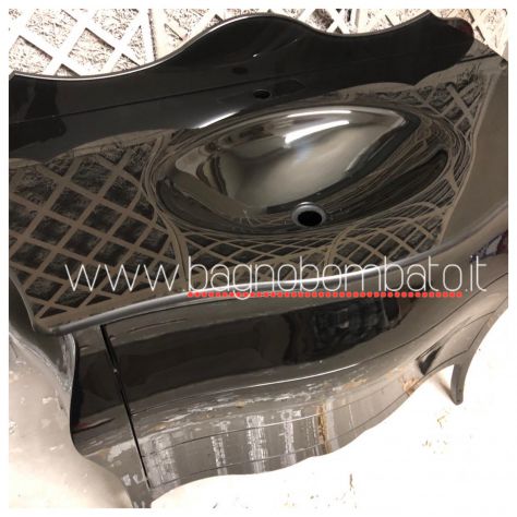 Mobile bagno stile barocco nero lucido moder - Foto 3