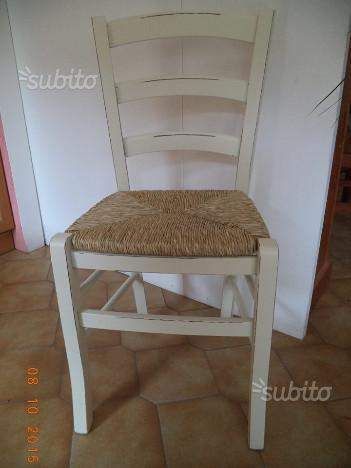 Sedie Legno Ristorante Bar Shabby cod 3011/P Bianco Laccato Consumato - Foto 2