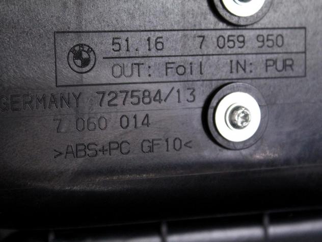 51167059950 TUNNEL CENTRALE CON BRACCIOLO IN PELLE BMW SERIE 5 520D E61 SW RHD 2.0 D 120KW 6M 5P (2006) RICAMBIO USATO - Foto 4