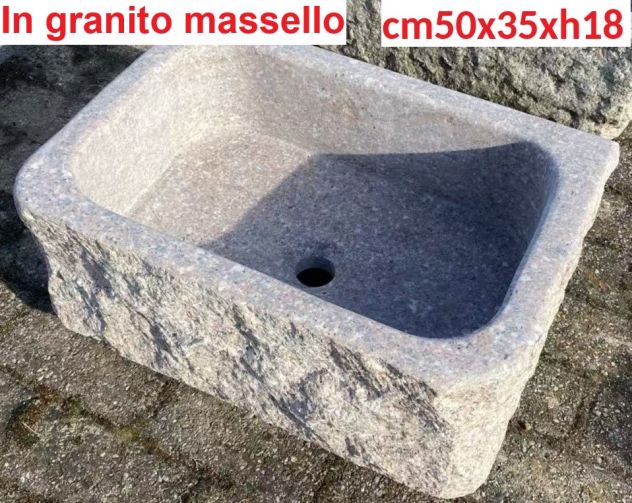 Lavello lavandino in pietra granito 50 cm 1
