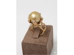 ANELLO IN ORO GIALLO 18 KT,DIAMANTI E PERLA