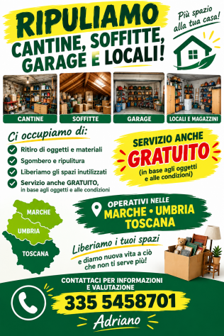 Sgombero e pulizia cantine, soffitte e garage