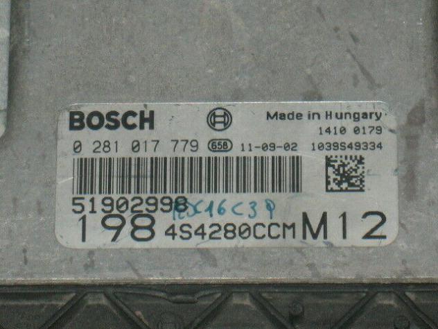 0281017779 ECU FIAT BRAVO 1.6 0281017779 51902998 EDC16C39 - Foto 2