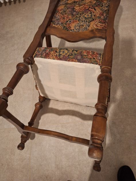 Sedia poltrona con braccioli artigianale fine anni 50 - Foto 6