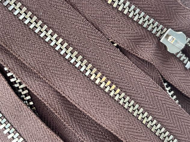 X78 Cerniere Lampo Zip YKK metallo senza tiretto cm 28 Marrone – Pz. 60 - Foto 7