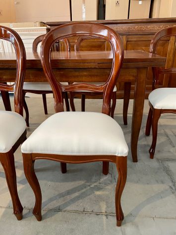 NUOVO SET 6 POLTRONCINE LUIGI FILIPPO NOCE MASSELLO, STILE '800 - Foto 5