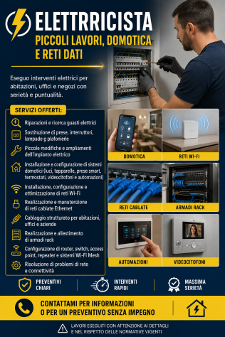 Elettricista – Piccoli lavori, domotica e reti dati